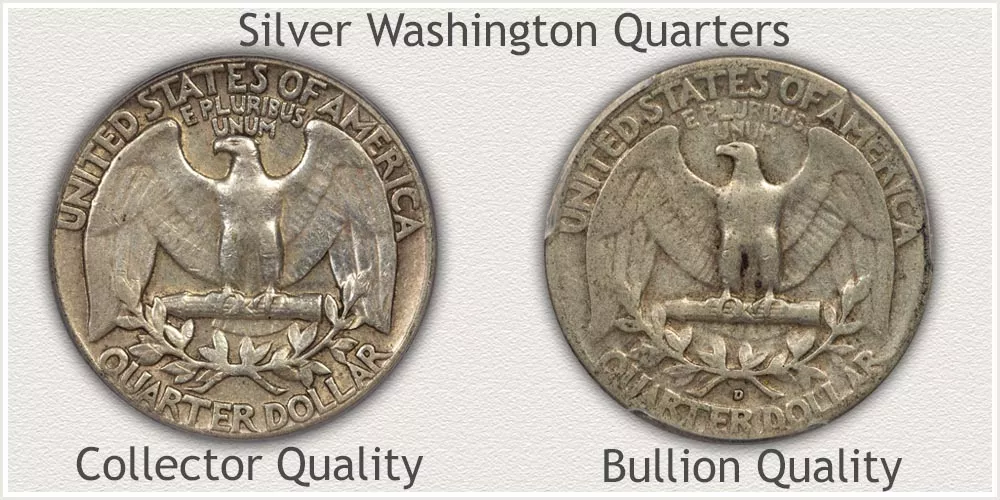 Comparing Subtle Differences to Extremely Fine and Fine Grade Washington Quarters Washington Quarters Extremely Fine and Fine Grade